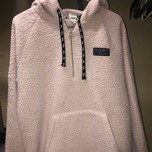PINK sherpa pullover sweatshirt